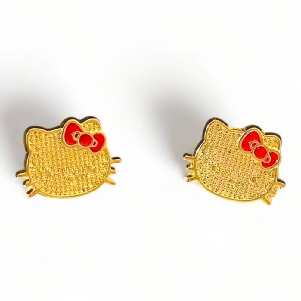 Hello Kitty Gold and Red Earrings
